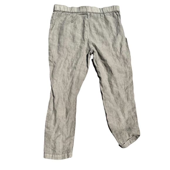 PURE J.JILL 100% Linen Green Garment-Dyed Linen Pants Size XS Petite - Picture 3 of 7